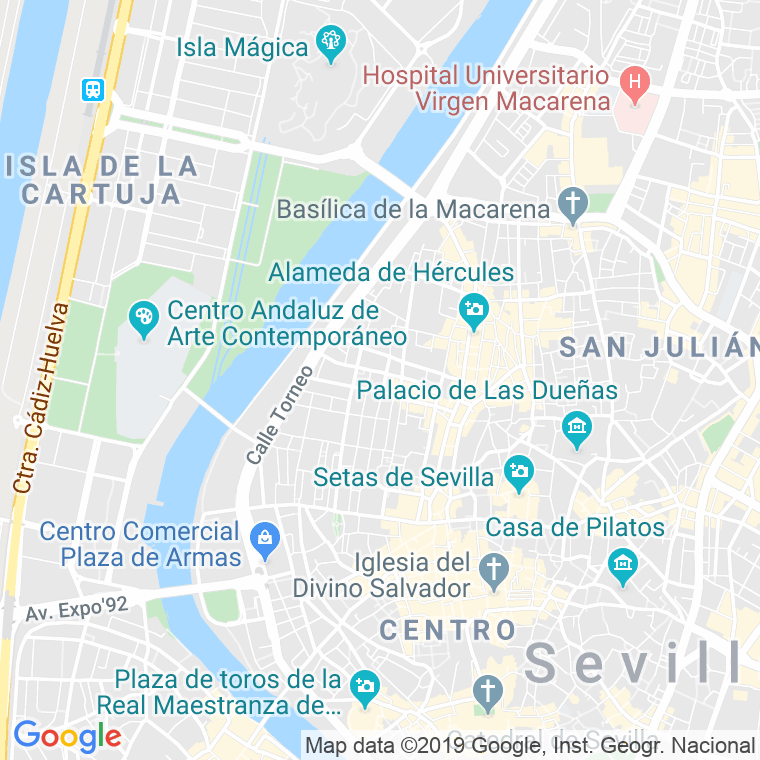 Código Postal calle Antigua Calle De Capuchina en Sevilla