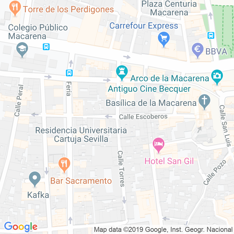 Código Postal calle Escoberos en Sevilla