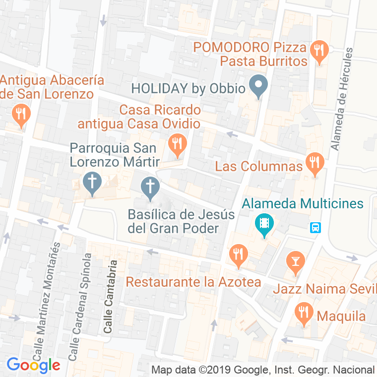 Código Postal calle Jesus Del Gran Poder en Sevilla