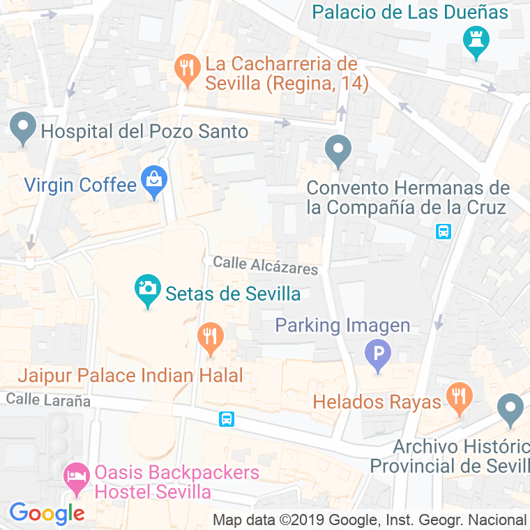 Código Postal calle Alcazares en Sevilla