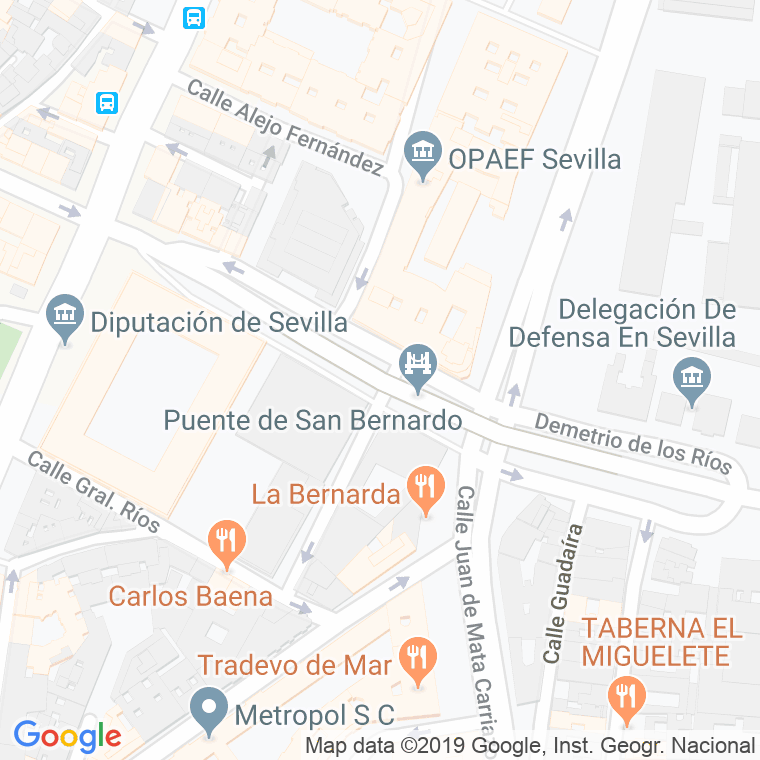 Código Postal calle Demetrio De Los Rios en Sevilla