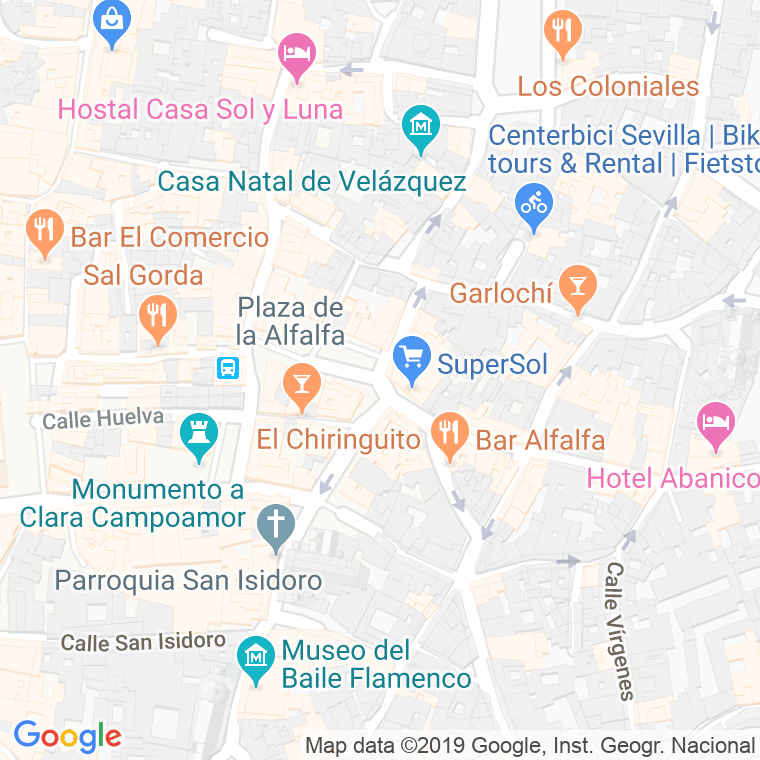Código Postal calle Alfalfa, plaza en Sevilla