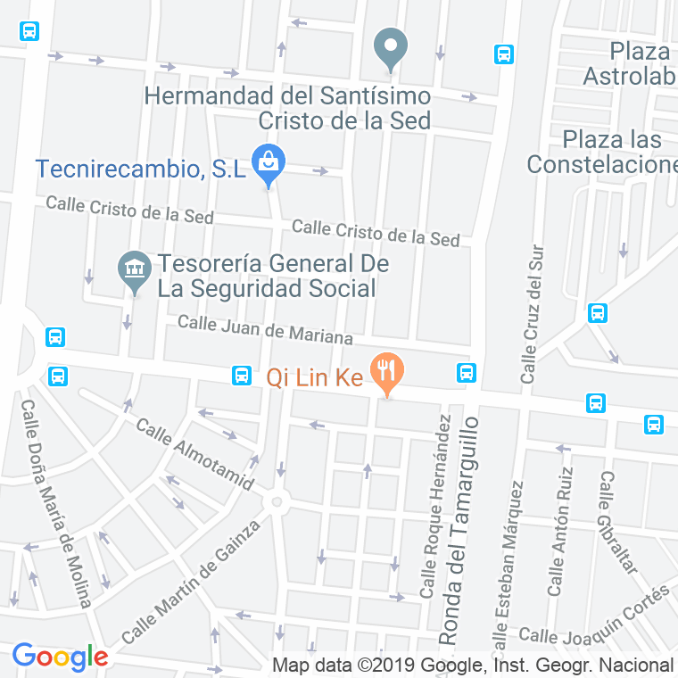Código Postal calle Juan De Mariana en Sevilla