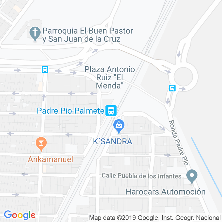 Código Postal calle Barriada Padre Pio en Sevilla