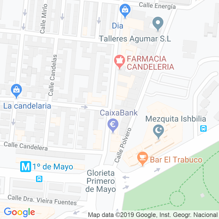 Código Postal calle Candeleria, pasaje en Sevilla