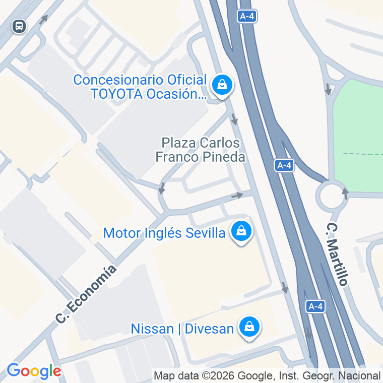 Código postal de Carlos Franco Pineda, Plaza en Sevilla
