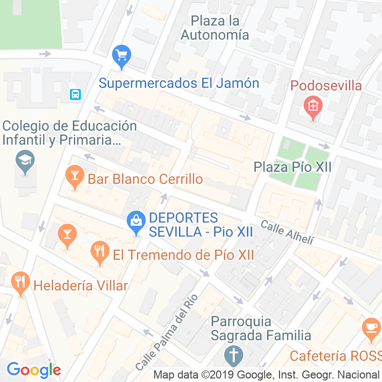 Código Postal calle Alheli en Sevilla