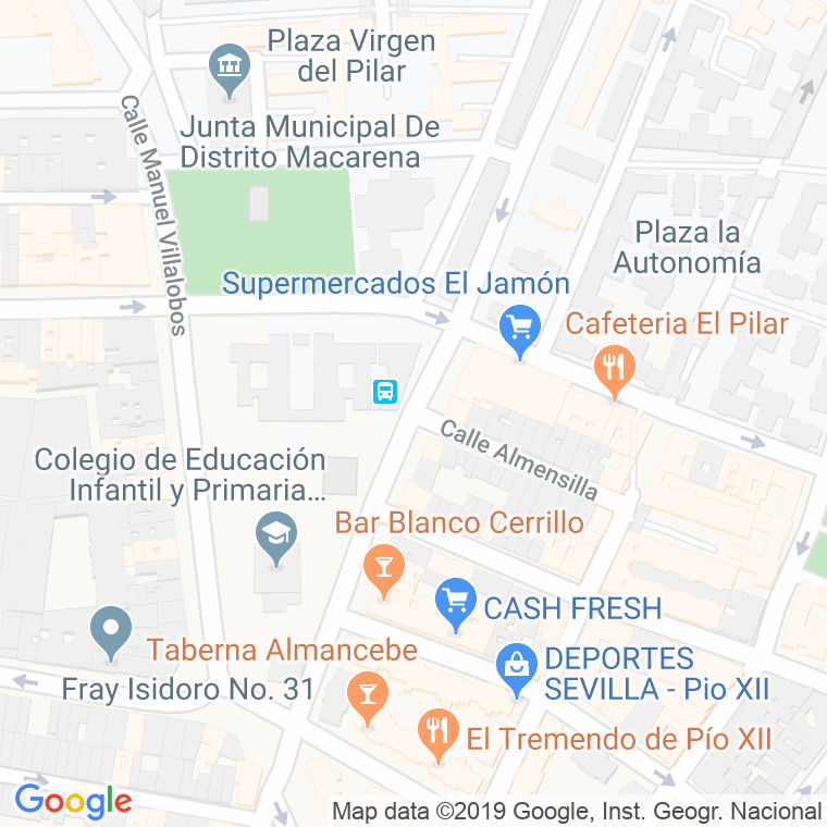 Código Postal calle Almensilla en Sevilla
