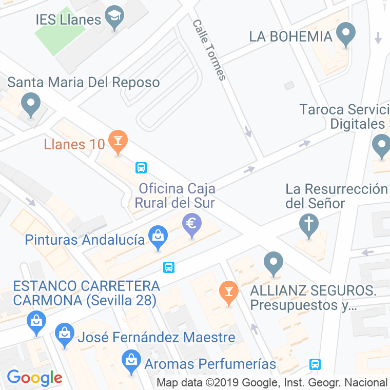 Código Postal calle Amalia Torrijos en Sevilla