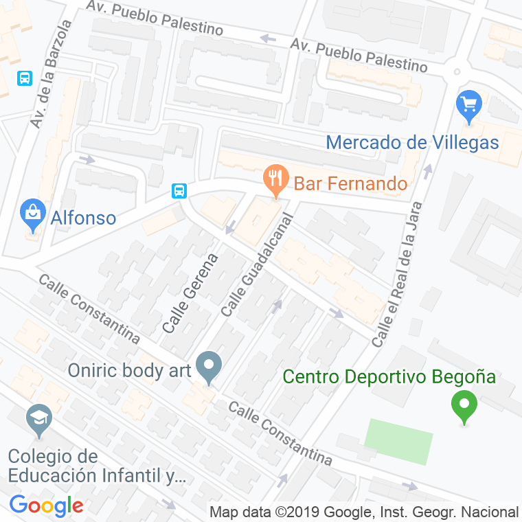 Código Postal calle Guadalcanal en Sevilla