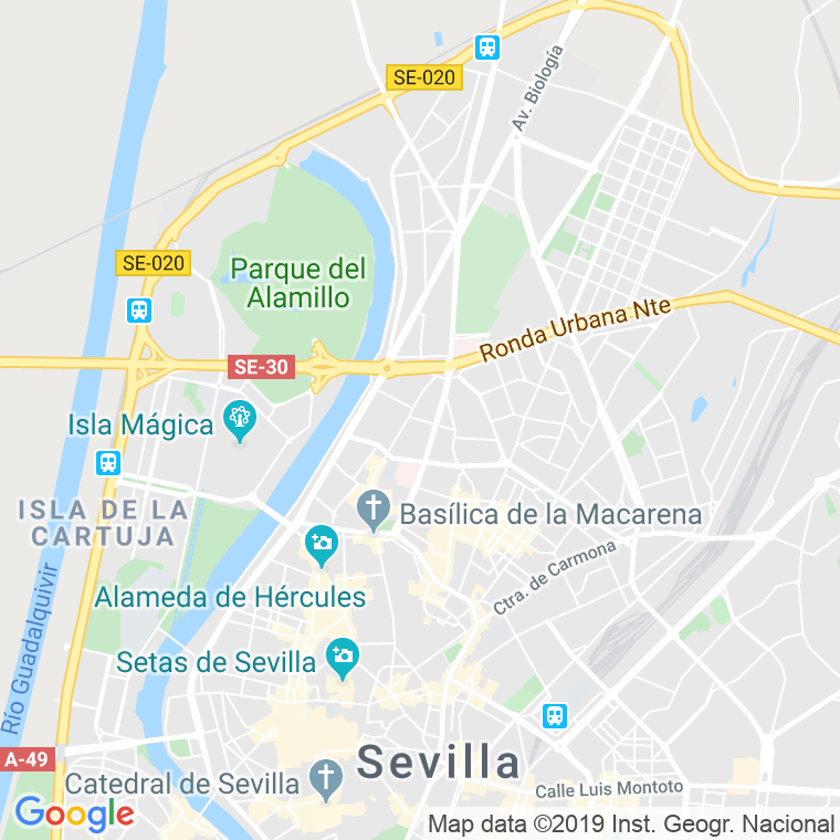 Código Postal calle Carrasca, La, nudo en Sevilla