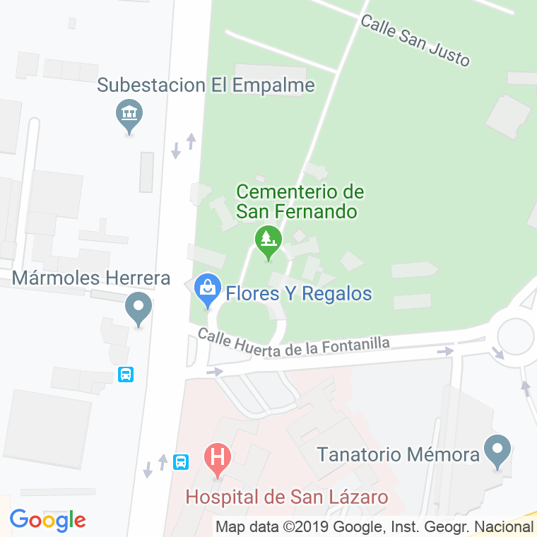 Código Postal calle Cementerio De San Fernando en Sevilla