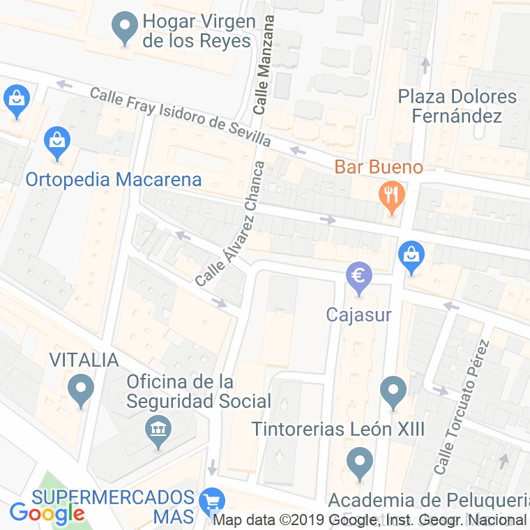 Código Postal calle Dionisio Alcala Galiano en Sevilla