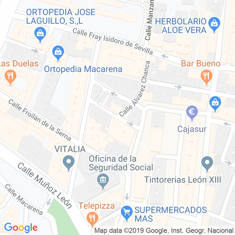 Código Postal calle Fernando Alvarez De Toledo en Sevilla