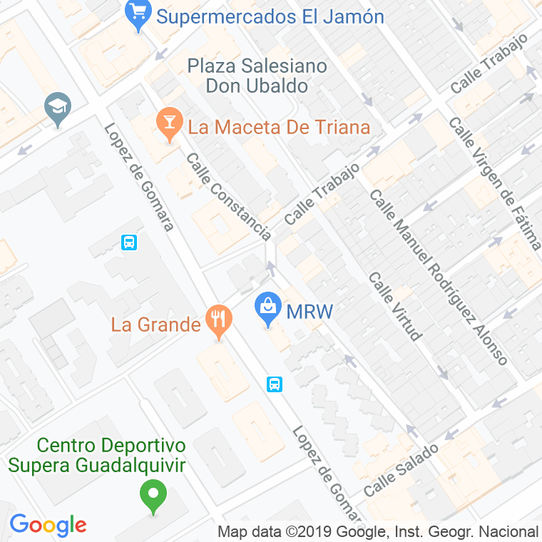 Código Postal calle Constancia en Sevilla