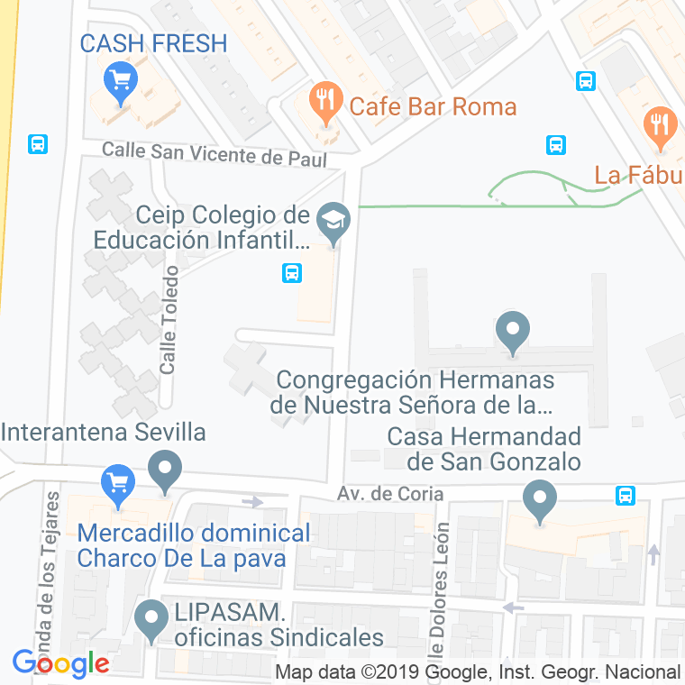 Código Postal calle Coruña, De La en Sevilla