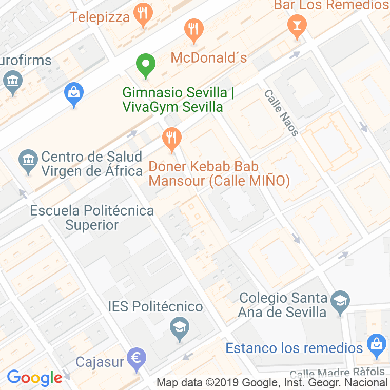 Código Postal calle Miño en Sevilla