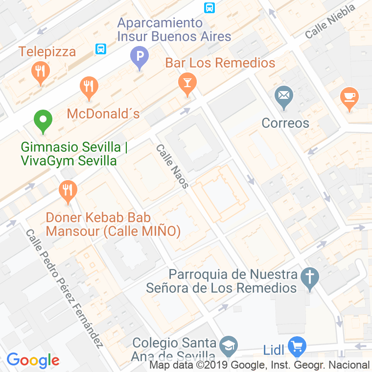 Código Postal calle Naos en Sevilla