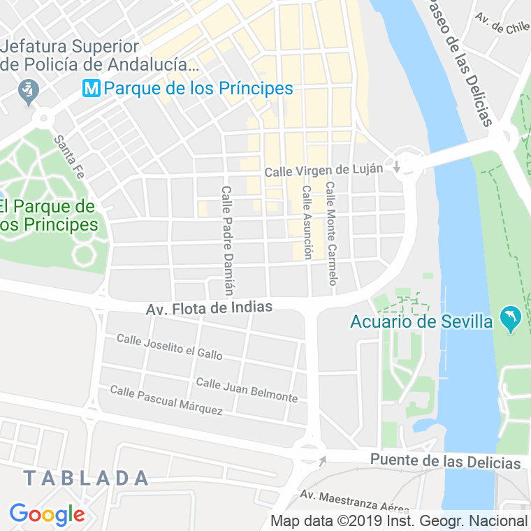 Código Postal calle Virgen De La Cinta en Sevilla
