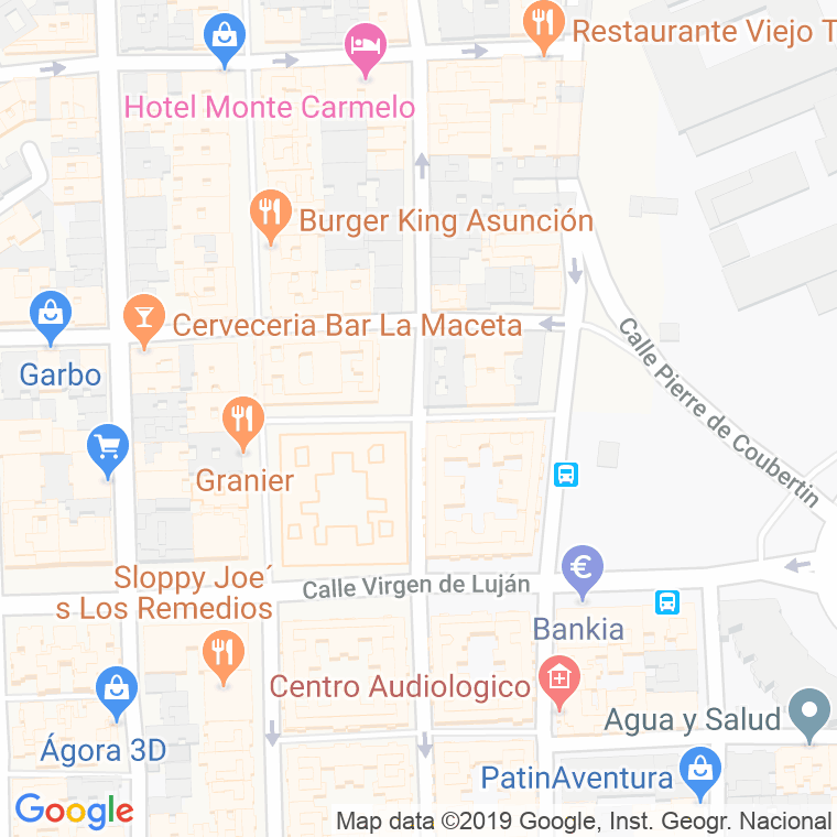 Código Postal calle Virgen De La Fuensanta en Sevilla