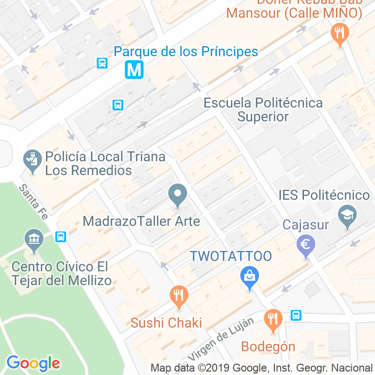 Código Postal calle Virgen De Todos Los Santos en Sevilla
