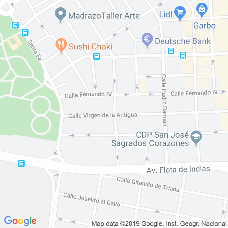 Código Postal calle Virgen Del Aguila en Sevilla