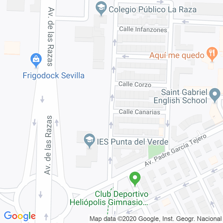 Código Postal calle Canarias en Sevilla