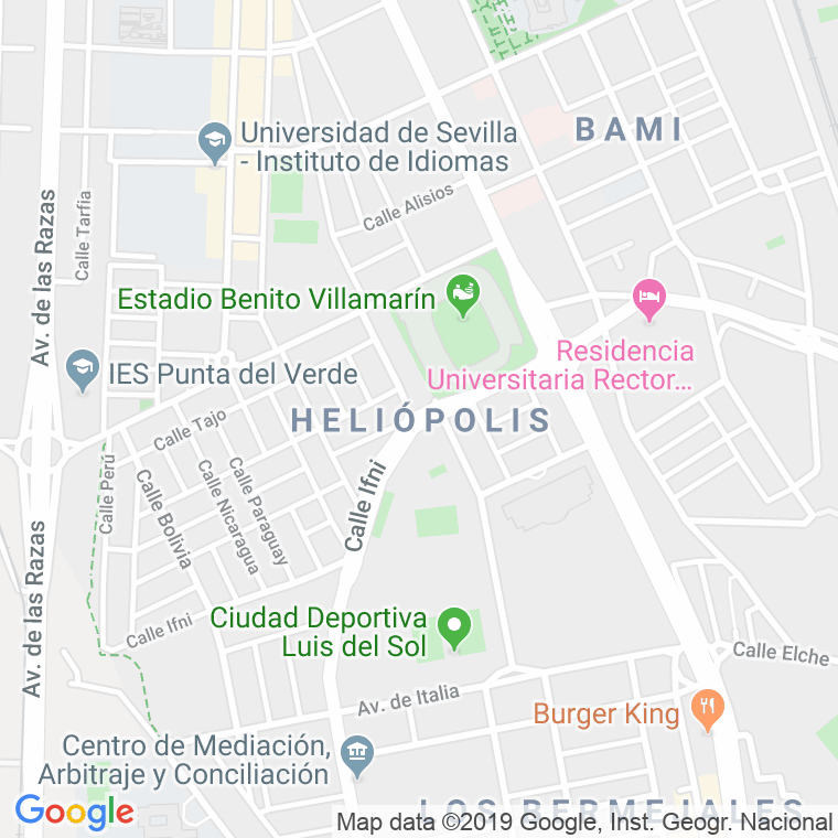 Código Postal calle Heliopolis, glorieta en Sevilla