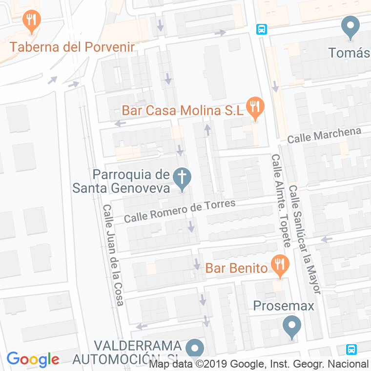 Código Postal calle Angel Ganivet en Sevilla