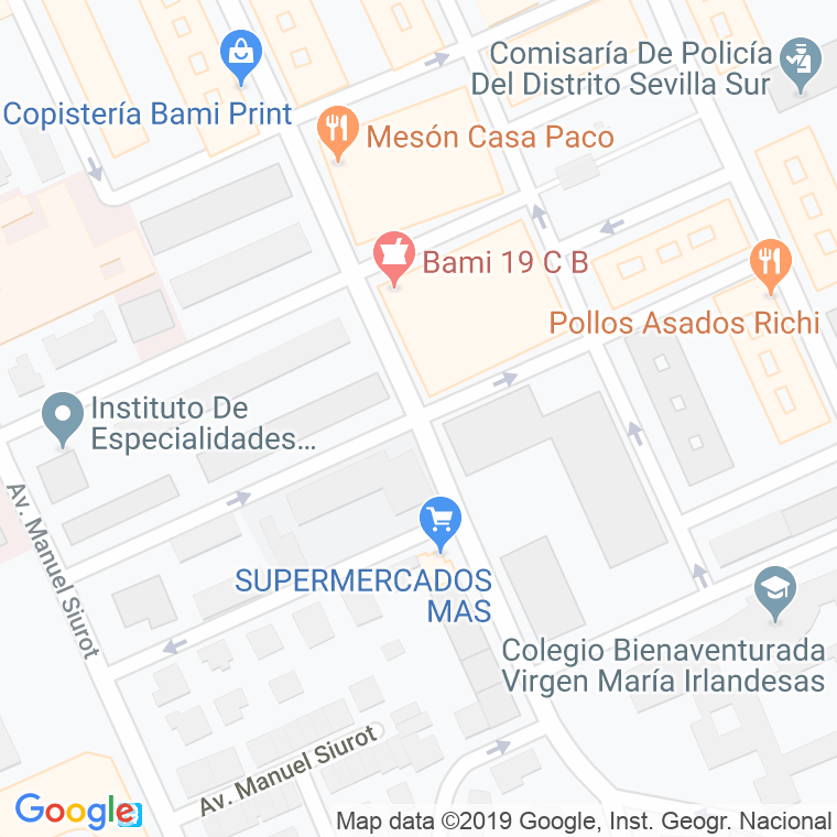 Código Postal calle Castillo De Utrera en Sevilla