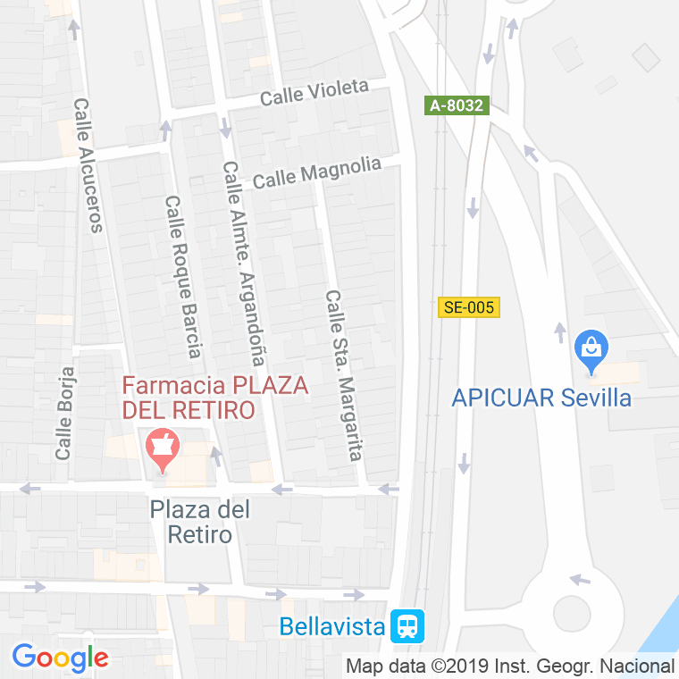 Código Postal calle Santa Margarita en Sevilla