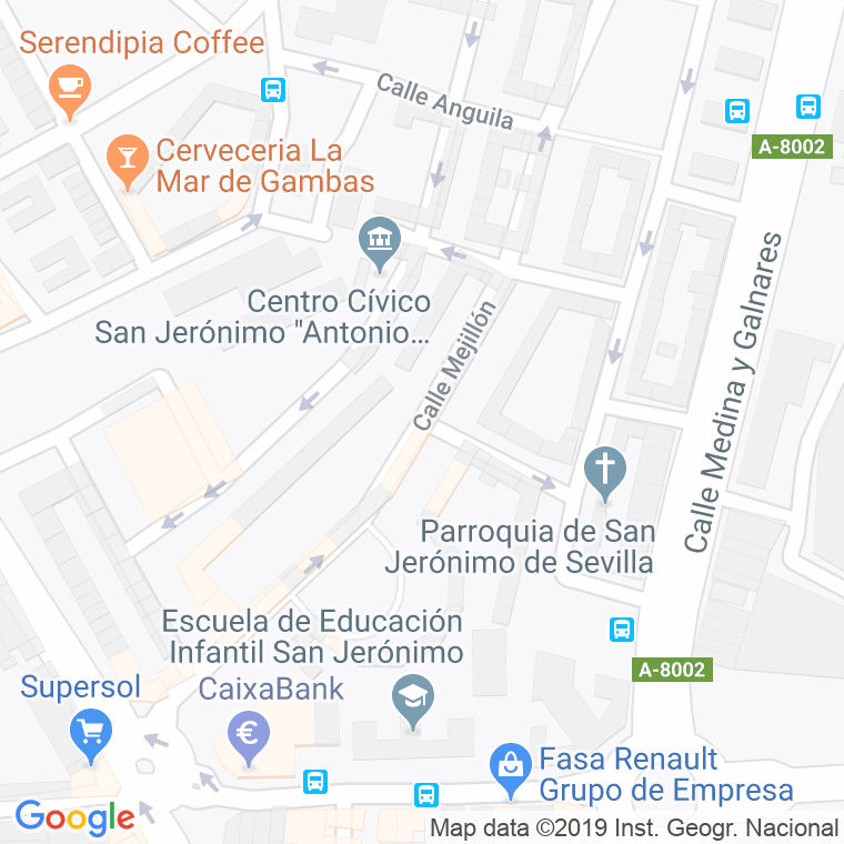 Código Postal calle Albures en Sevilla
