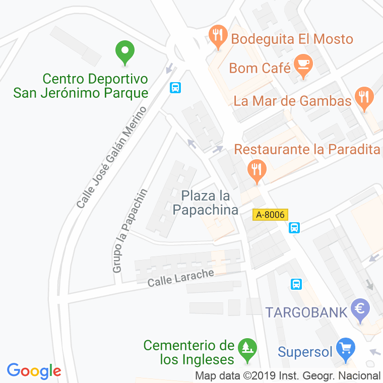 Código Postal calle Barriada Papachina en Sevilla