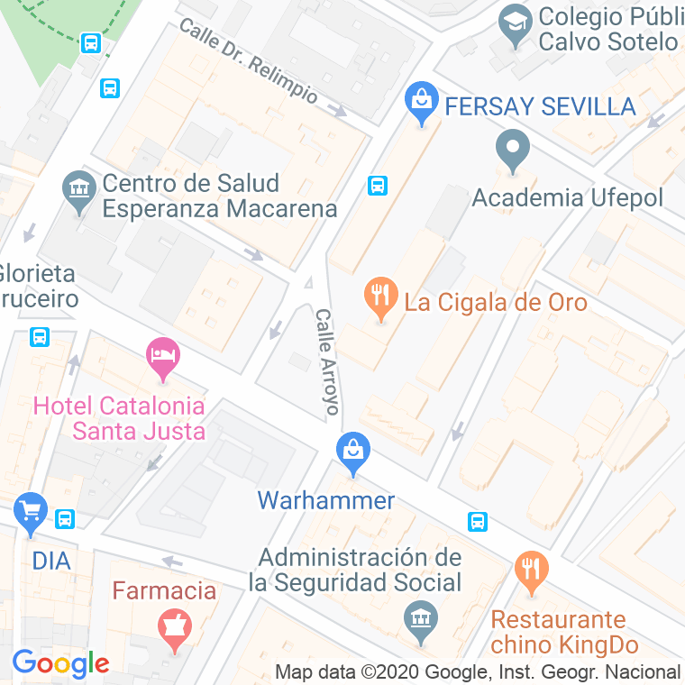 Código Postal calle Cigala en Sevilla