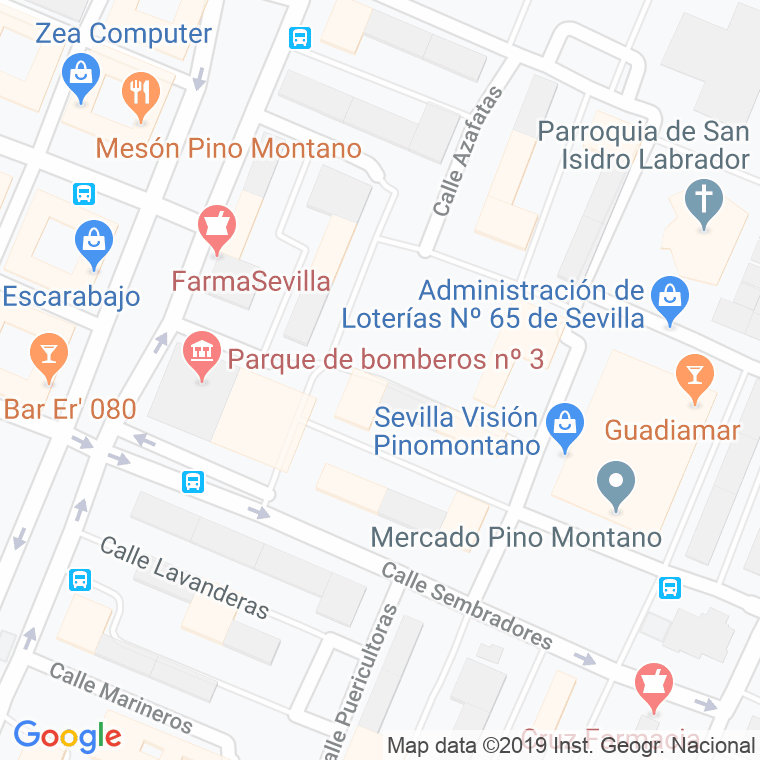 Código Postal calle Costureras en Sevilla