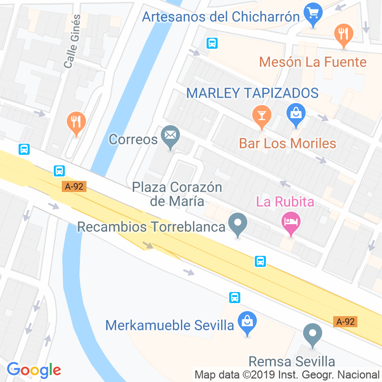 Código Postal calle Corazon De Maria en Sevilla
