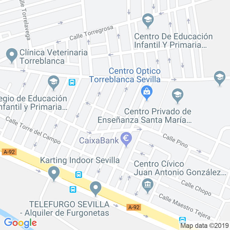 Código Postal calle Torre Lara en Sevilla