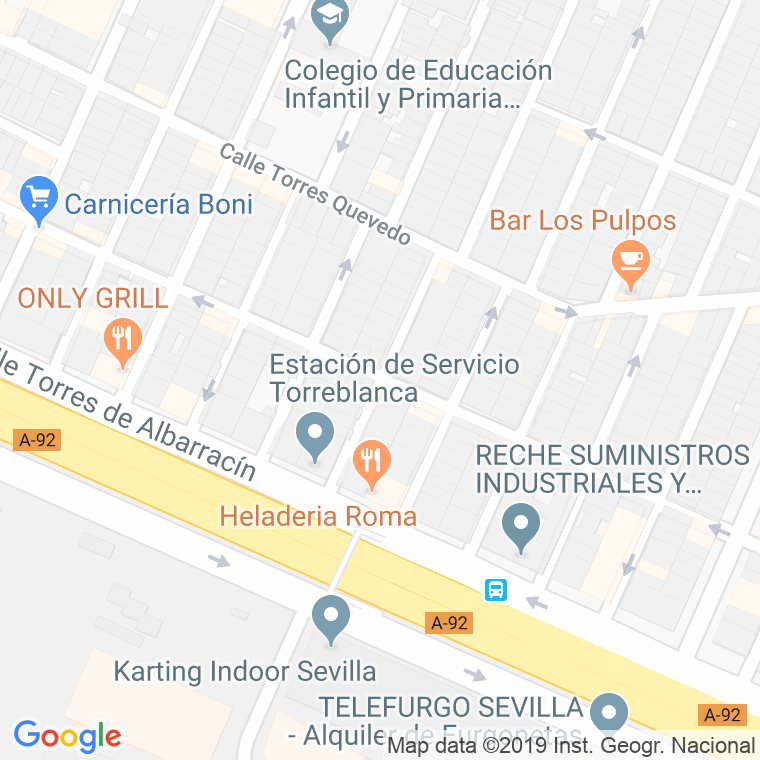 Código Postal calle Torrebeleña en Sevilla