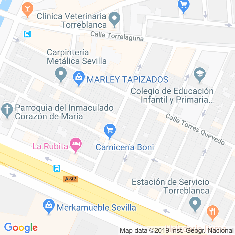 Código Postal calle Torrebermeja en Sevilla
