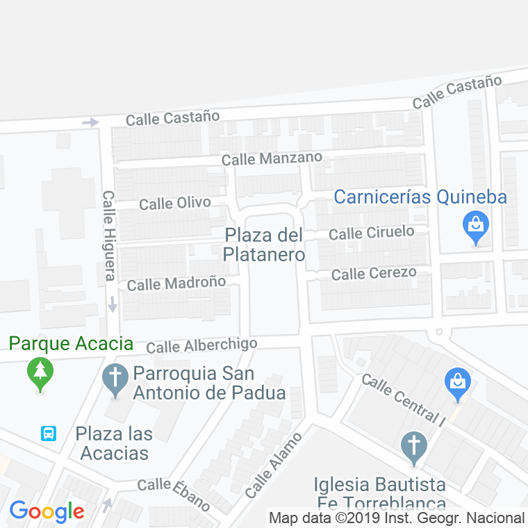 Código Postal calle Platanero, Del, plaza en Sevilla