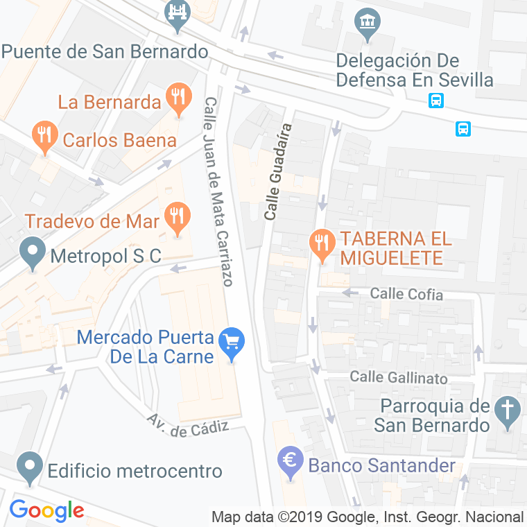 Código Postal calle Guadaira en Sevilla