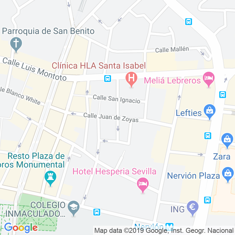 Código Postal calle Juan De Zoyas en Sevilla