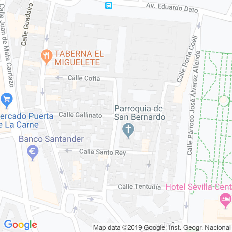 Código Postal calle Santo Cristo De La Salud en Sevilla