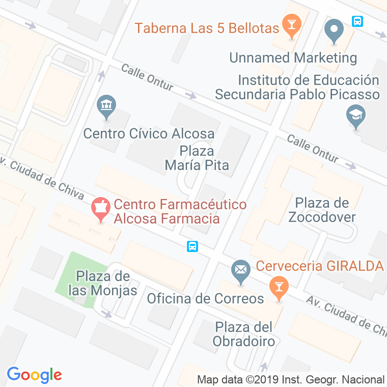 Código Postal calle Maria Pita, plaza en Sevilla