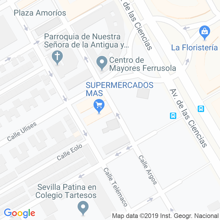 Código Postal calle Argos en Sevilla