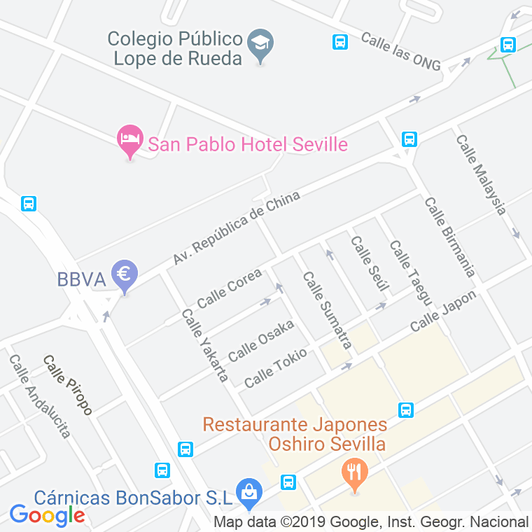 Código Postal calle Corea en Sevilla