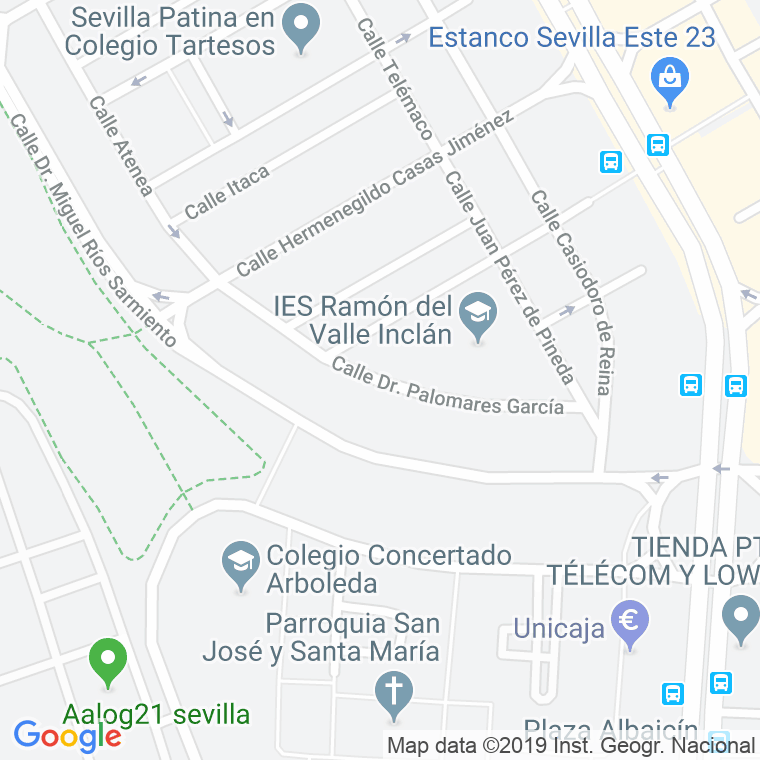 Código Postal calle Doctor Palomares Garcia en Sevilla