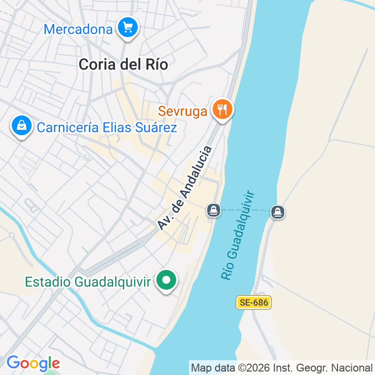 Código postal de Avda Andalucia (de) en Coria del Rio