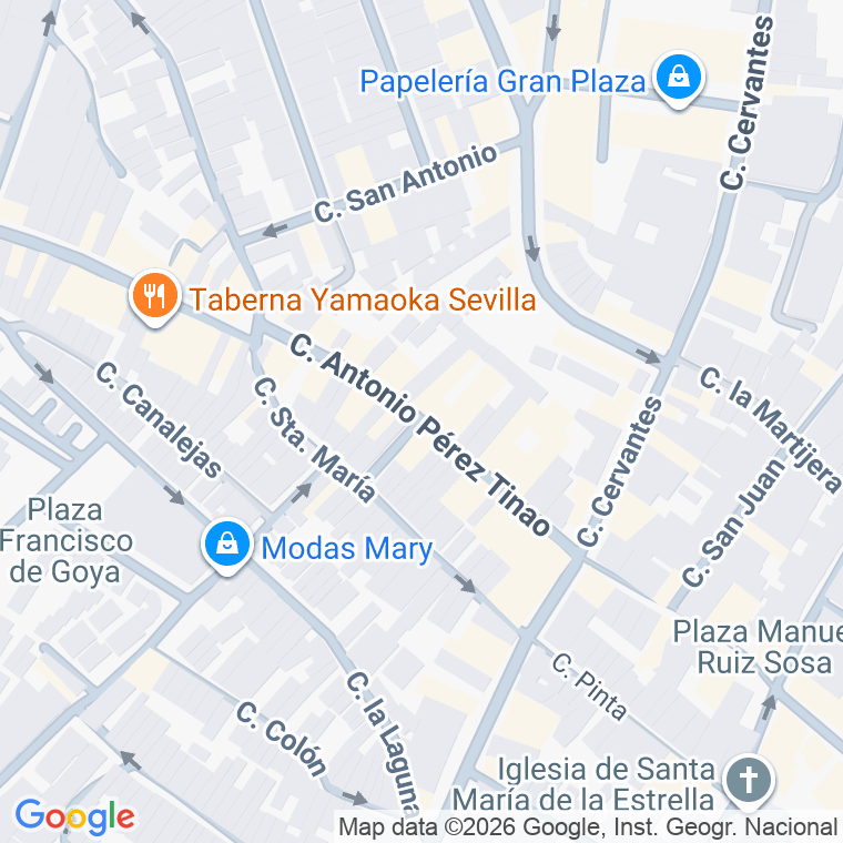 Código postal de Calle Antonio Perez Tinao en Coria del Rio