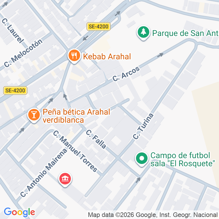Código postal de Calle Francisco Tarrega en Arahal